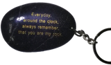 POEMSTONE: Everyday around the clock, always remember, you are my rock. Engraved stone keychain - STERLINGCLAD 