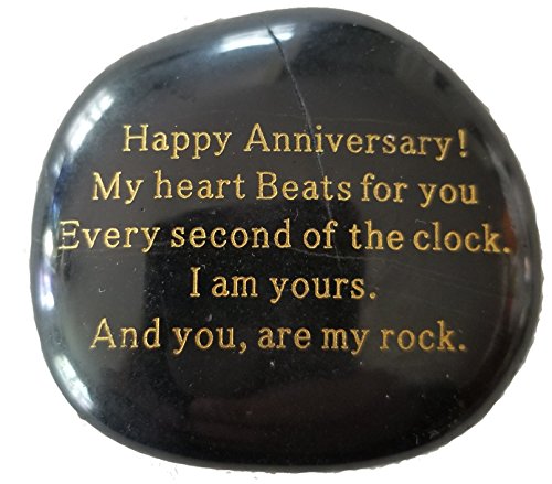 Anniversary Gifts "..My heart beats for you, every second of the...And you, are my rock." Engraved Rock, Anniversary gifts for men or women.