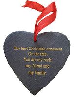 Probably The Best Christmas Ornaments You can buy family or friends, Engraved Slate Rock Christmas Decorations (Black Heart)