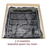 Mother's Day Gifts For Mother From Daughter Or Son, Engraved, I Love You Mom Poem, Mother Gift, (3.5inch Coaster Set of 4)