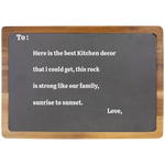 Kitchen Decor Personalized Engraved Cutting Board - Acacia Wood/Slate - Home decor housewarming gift.